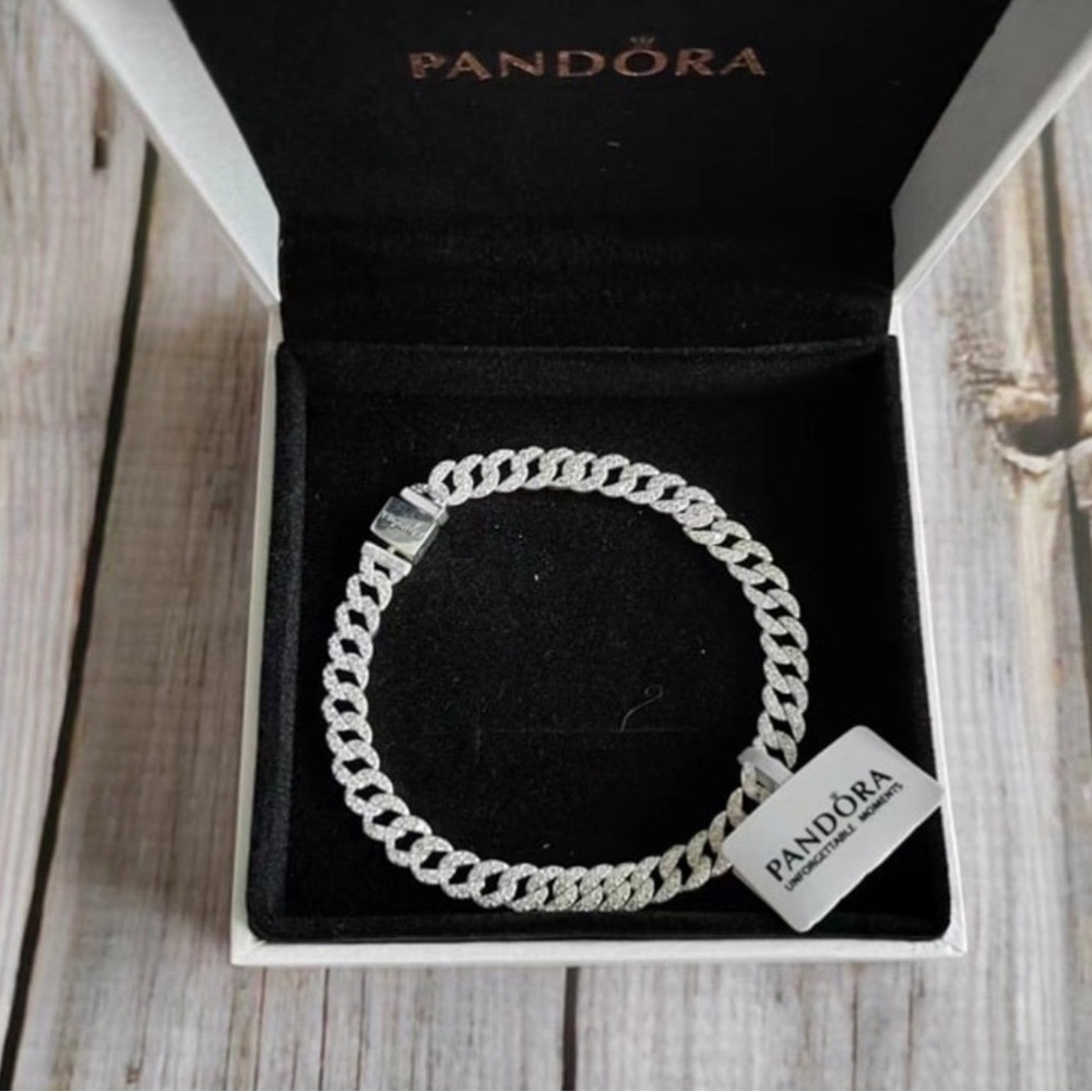 Pandora Cuban bracelet 7.5 inches No Box NWOT Great Gift and sparkling